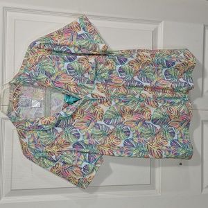 Mentally Exhausted pajama set elastic shorts button up - XL - soft cotton blend